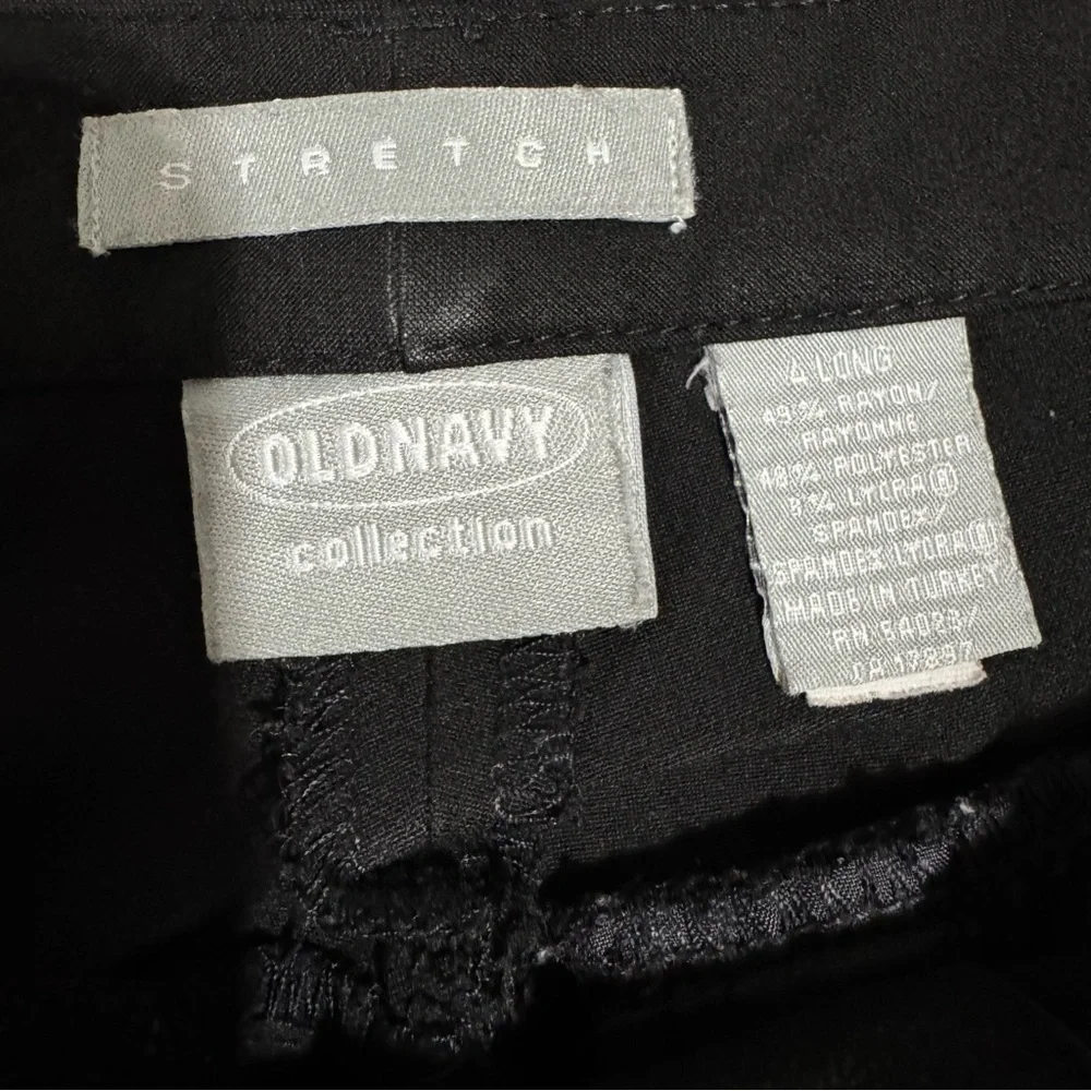 Old Navy Collection Women Black Stretch Office Business Casual Straight Pants 4L
